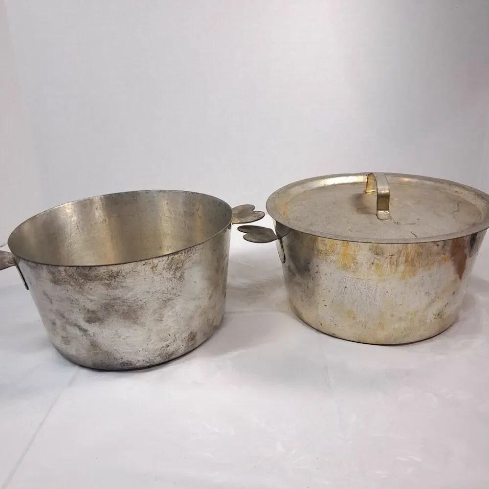 Vintage Cordon Bleu Charlotte Mold 2 Pots Heart Handles‎ Lid France #10 rustic